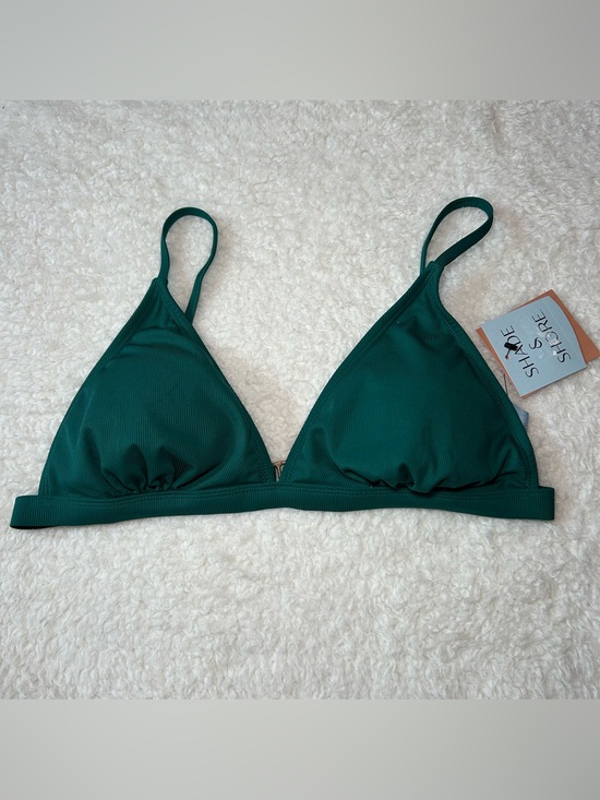 Shade & Shore Other - Shade & Shore Dark Green Triangle Ribbed Bikini Top Large NEW